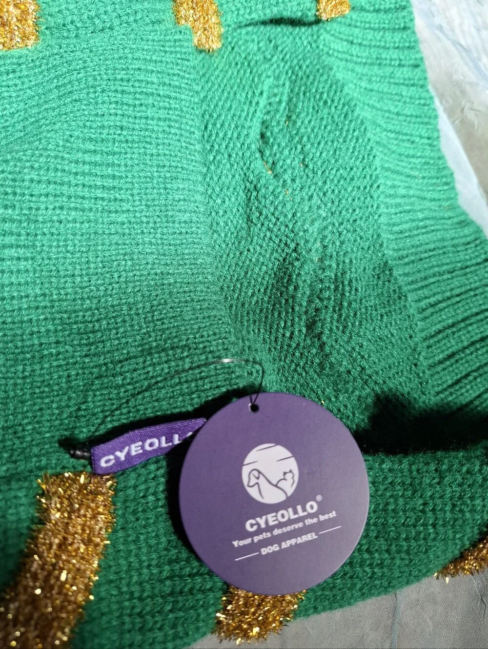 NWT Cyeollo Green Holiday Pom-Pom Dog Sweater